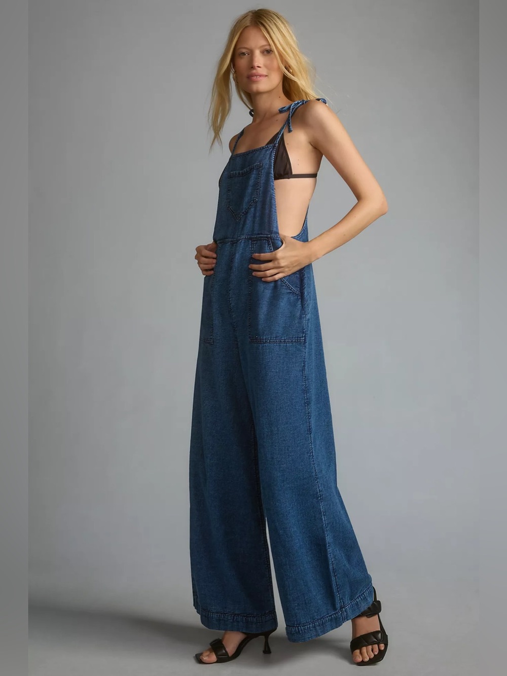 By Anthropologie Wide-Leg Denim Jumpsuit